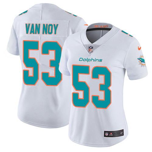 Nike Miami Dolphins #53 Kyle Van Noy White Women Stitched NFL Vapor Untouchable Limited Jersey